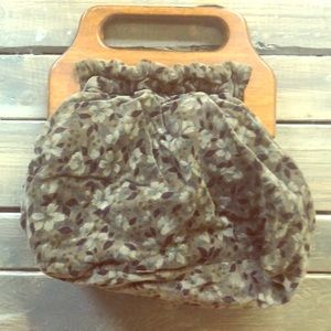 Vintage Banner House Purse Handbag Purple Grey